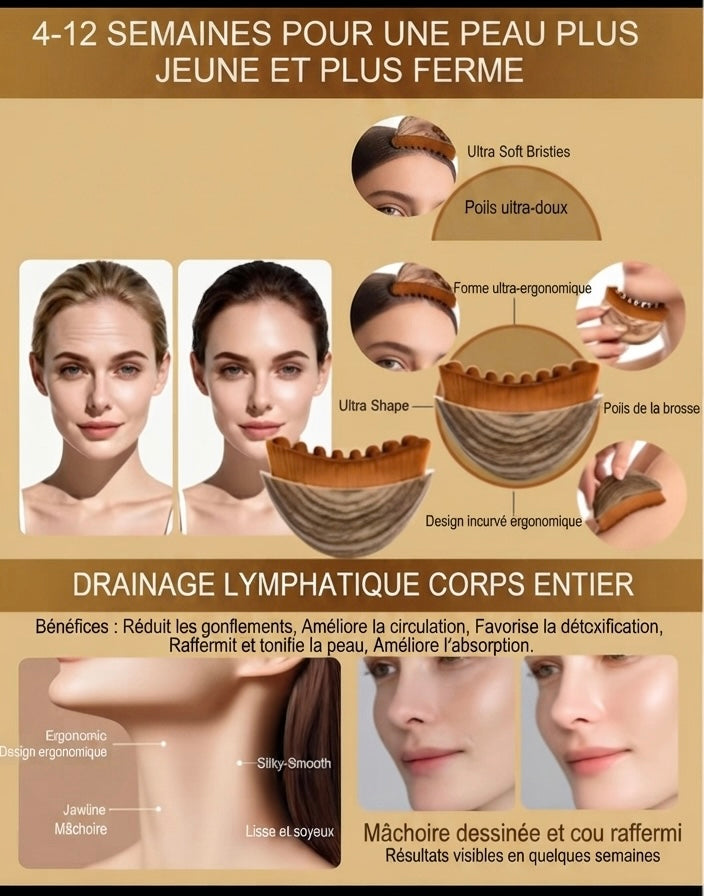 Brosse Liftante et Raffermissante Visage & Corps – Anti-Cellulite et Anti-Âge